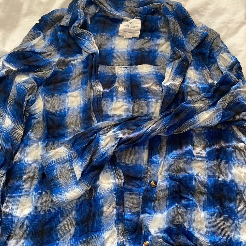 Blue American Eagle Flannel- Medium